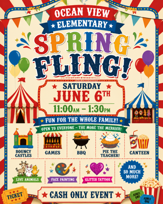 SPRING FLING - Sat. June 6th from 11 - 1:30